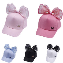Load image into Gallery viewer, Cute Pearl Bongrace Hat Baby girl cute bowknot corner baseball cap