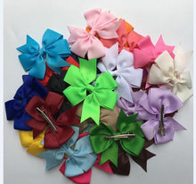 Load image into Gallery viewer, 40pcs/lot 3.3inch Solid Colorful Bow Tie Hairpins