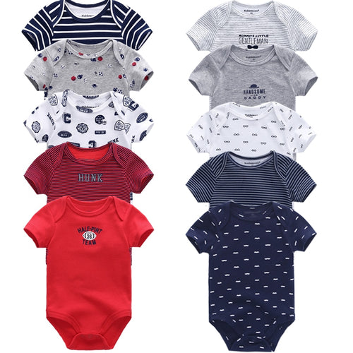 5PCS/LOT Baby Rompers 2019 Short Sleeve 100% Cotton  jumpsuits