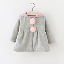Load image into Gallery viewer, Cute Rabbit Ear Hooded Baby Girls Coat