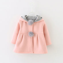 Load image into Gallery viewer, Cute Rabbit Ear Hooded Baby Girls Coat