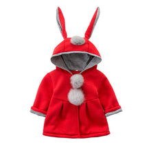 Load image into Gallery viewer, Cute Rabbit Ear Hooded Baby Girls Coat