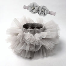 Load image into Gallery viewer, baby girls tulle bloomers Infant newborn tutu diapers cover 2pcs short skirts