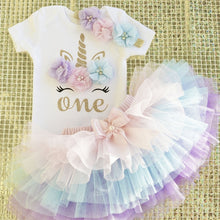 Load image into Gallery viewer, Little Princess Flower Unicorn Dress