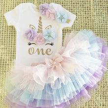 Load image into Gallery viewer, Little Princess Flower Unicorn Dress