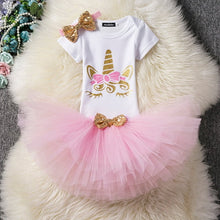 Load image into Gallery viewer, Little Princess Flower Unicorn Dress