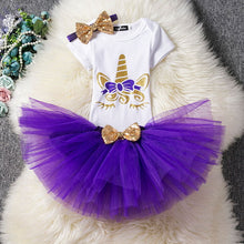 Load image into Gallery viewer, Little Princess Flower Unicorn Dress